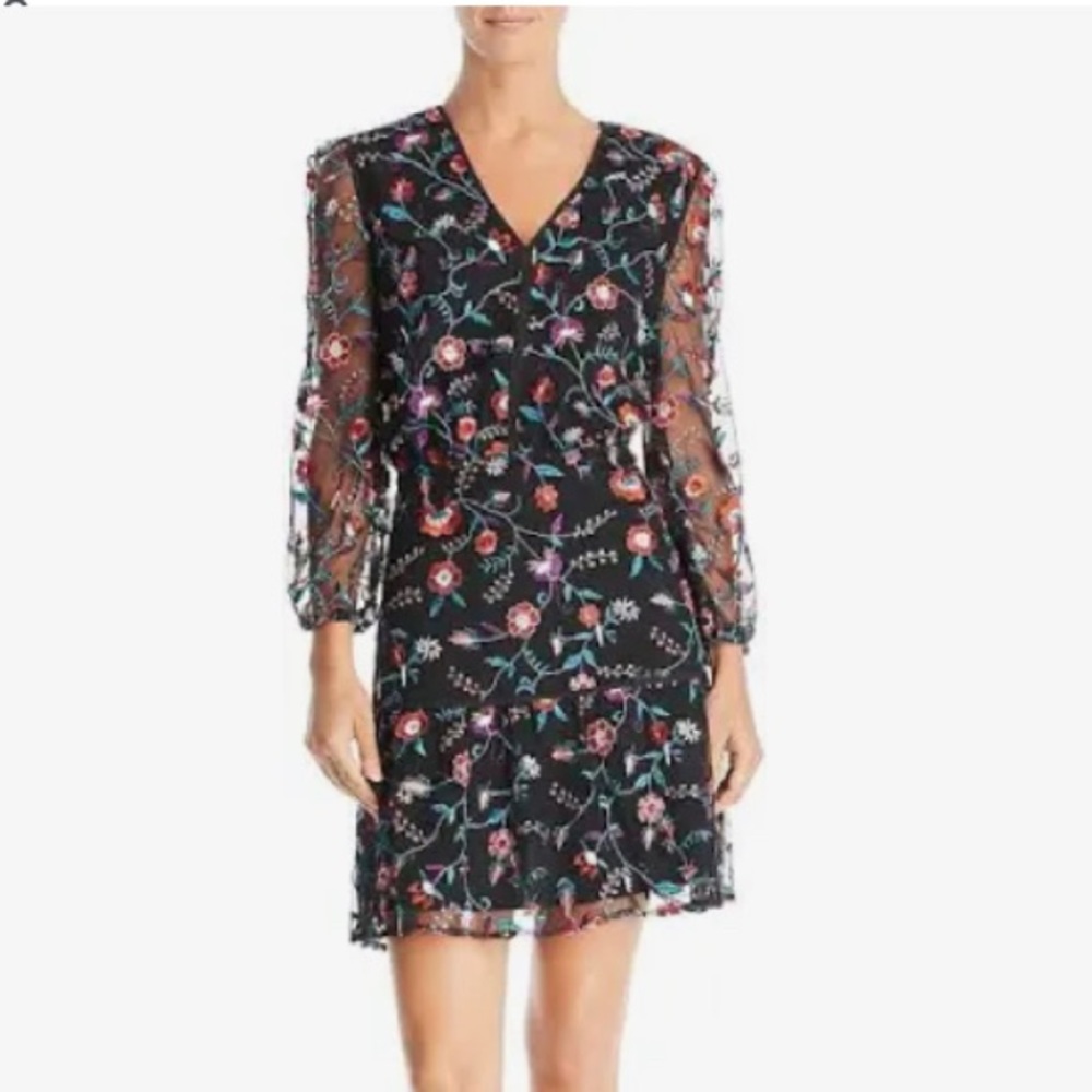 Sam Edleman floral mesh mini dress